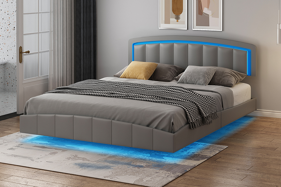 4468-1 Čalúnený rám plávajúcej postele LED