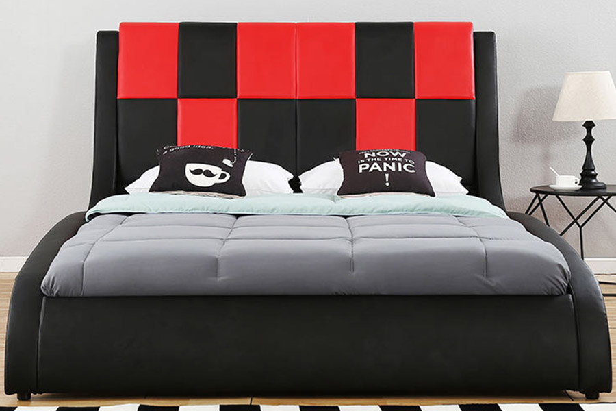 1443 Dvojlôžková king size PU syntetická koža čalúnená posteľ
