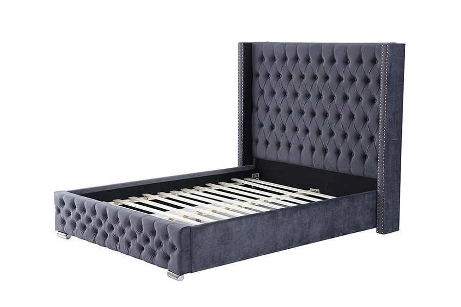 1351 Moderný luxusný dizajn Wingback Bed Čalúnená posteľ
