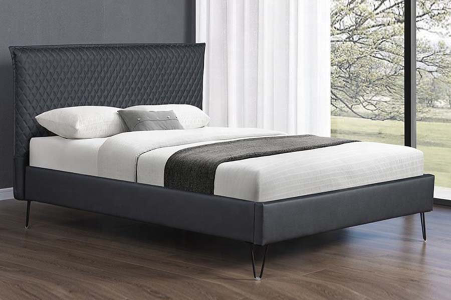 1664 Kožená posteľ Bett Moderná čalúnená posteľ