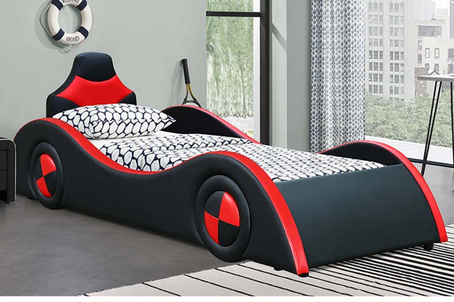 1510 Kožená posteľ Cool Shape Autopostele pre deti