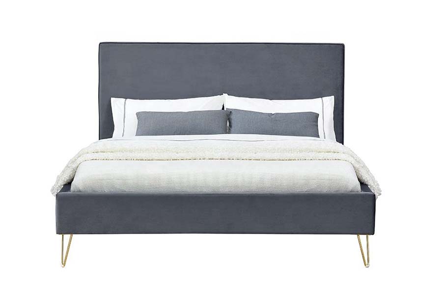1476 Colorful Velvet Fabric Platform Bed Čalúnená posteľ