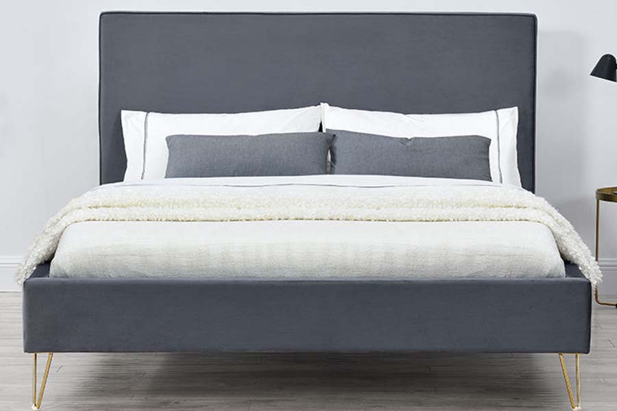 1476 Colorful Velvet Fabric Platform Bed Čalúnená posteľ