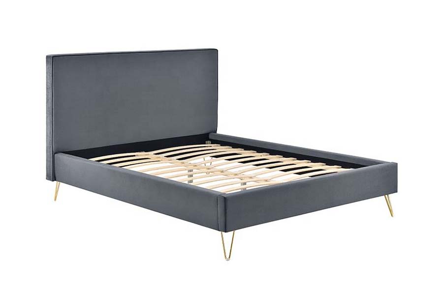 1476 Colorful Velvet Fabric Platform Bed Čalúnená posteľ