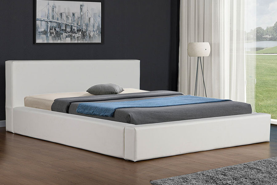 4246 Škandinávsky minimalistický úložný rám postele z umelej kože