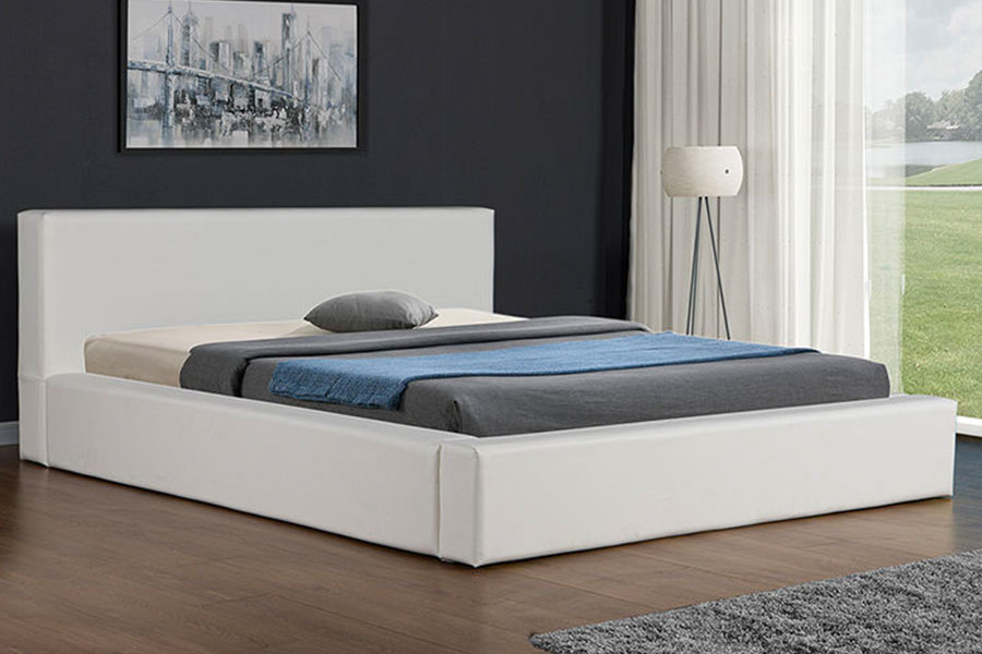 4246 Škandinávsky minimalistický úložný rám postele z umelej kože