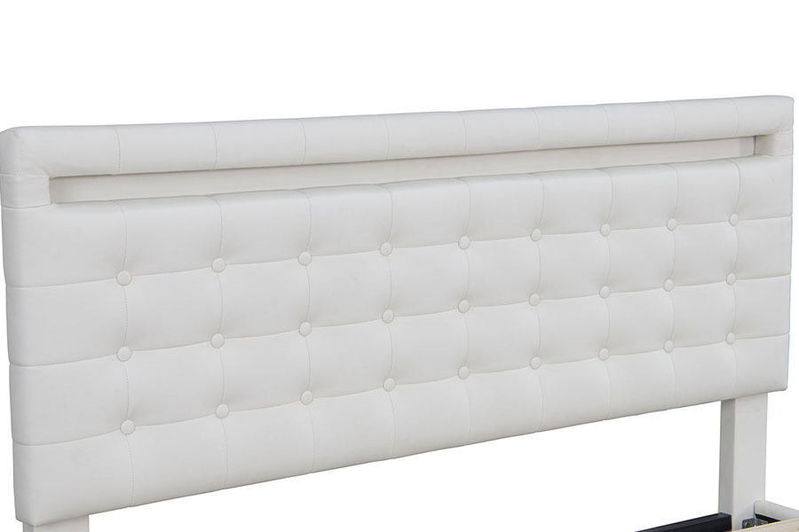 4209 King-Size nastaviteľný LED čalúnený rám postele