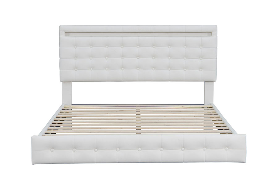 4209 King-Size nastaviteľný LED čalúnený rám postele