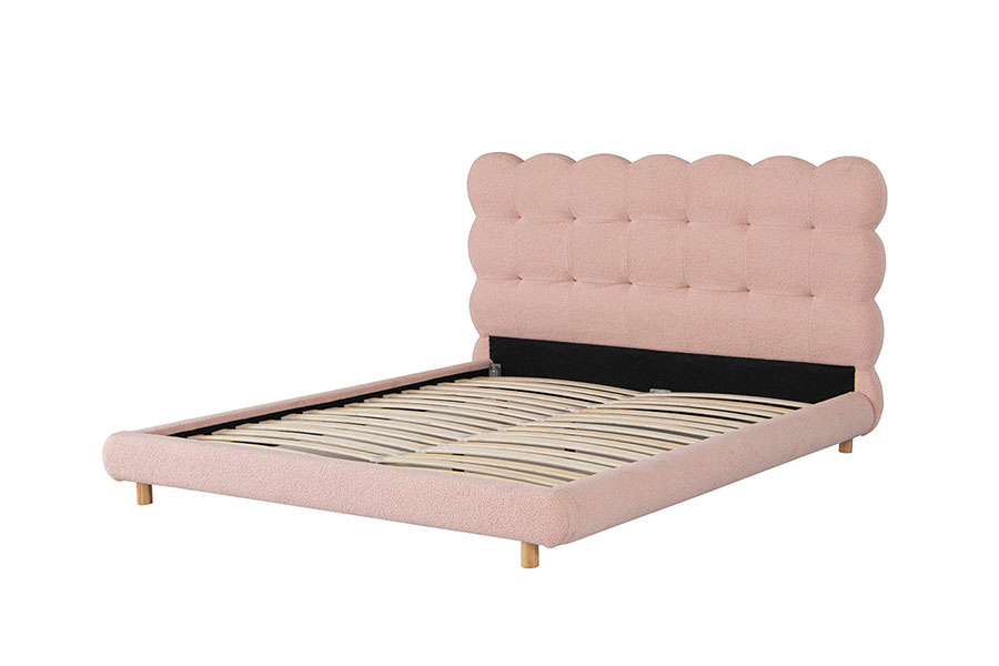 4134 Všívaná čalúnená posteľ z vlny Sherpa French Design