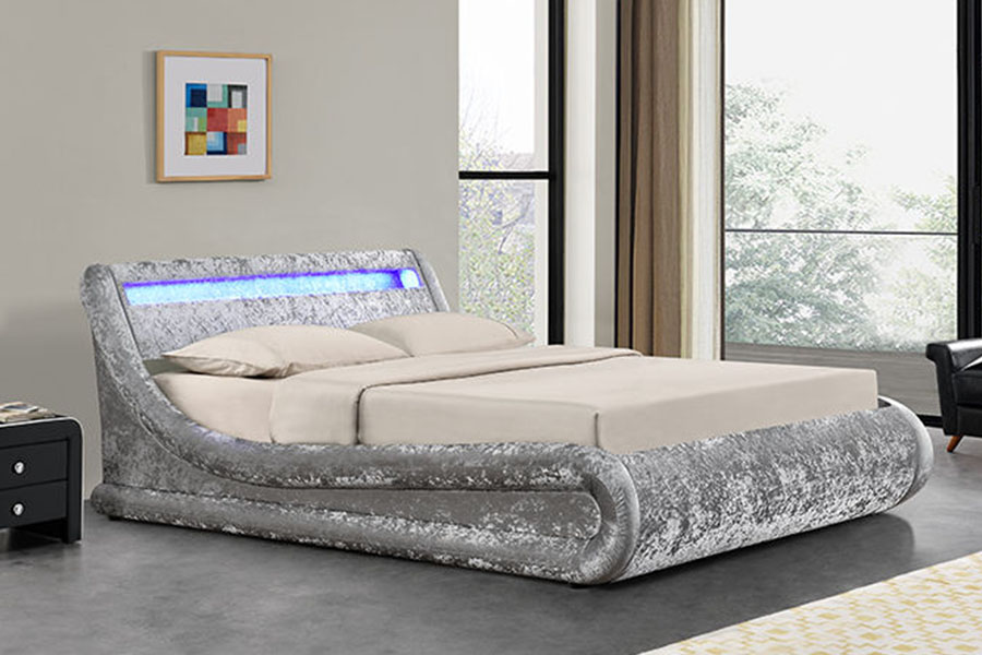 1138-1G Wave-like LED plynový výťah Osmanská PU kožená posteľ