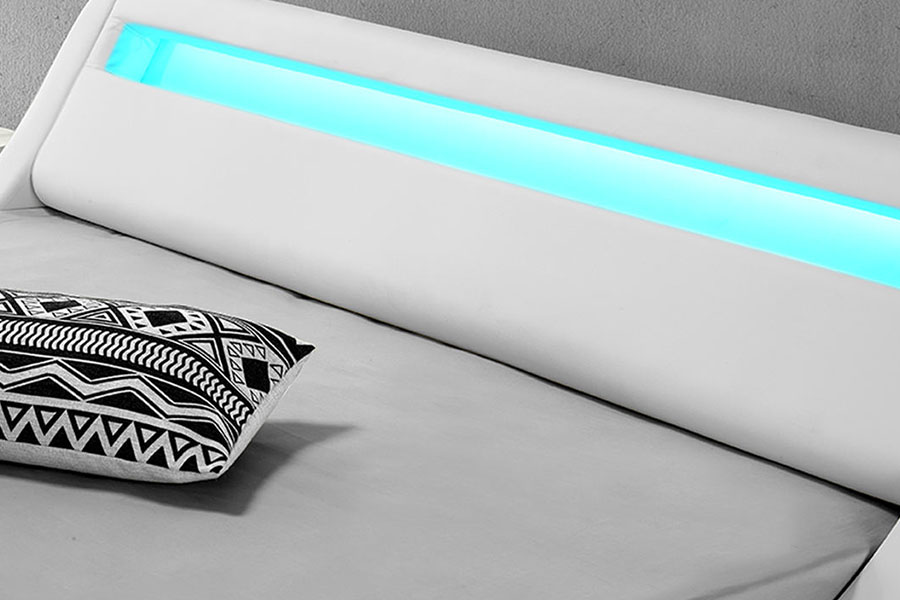 1137-1 Smart LED King, kožený čalúnený rám postele