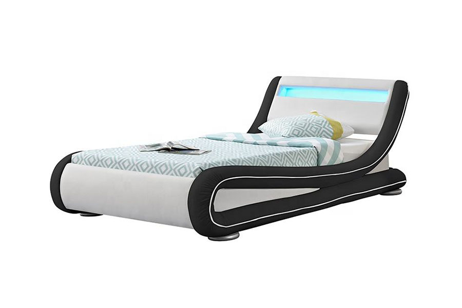 1137-1 Smart LED King, kožený čalúnený rám postele