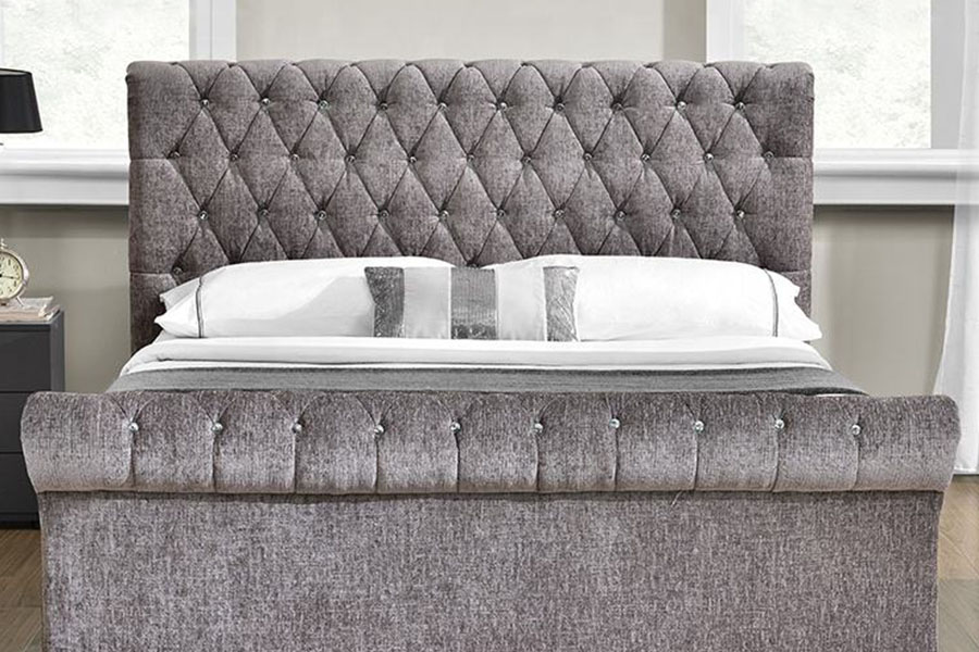 Osmanská úložná posteľ z drveného zamatového krištáľu 1153G Chesterfield