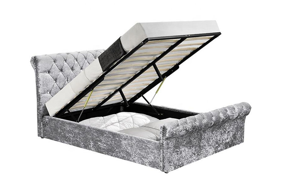 Osmanská úložná posteľ z drveného zamatového krištáľu 1153G Chesterfield