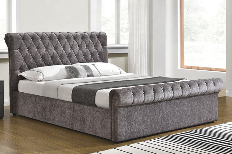 Osmanská úložná posteľ z drveného zamatového krištáľu 1153G Chesterfield