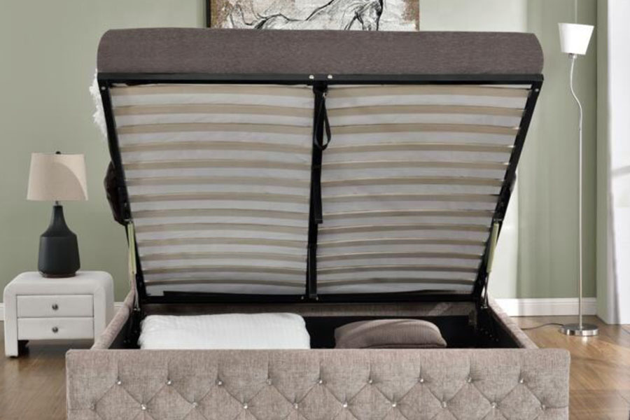 1151G Luxury Velvet Lift King úložný všívaný rám postele