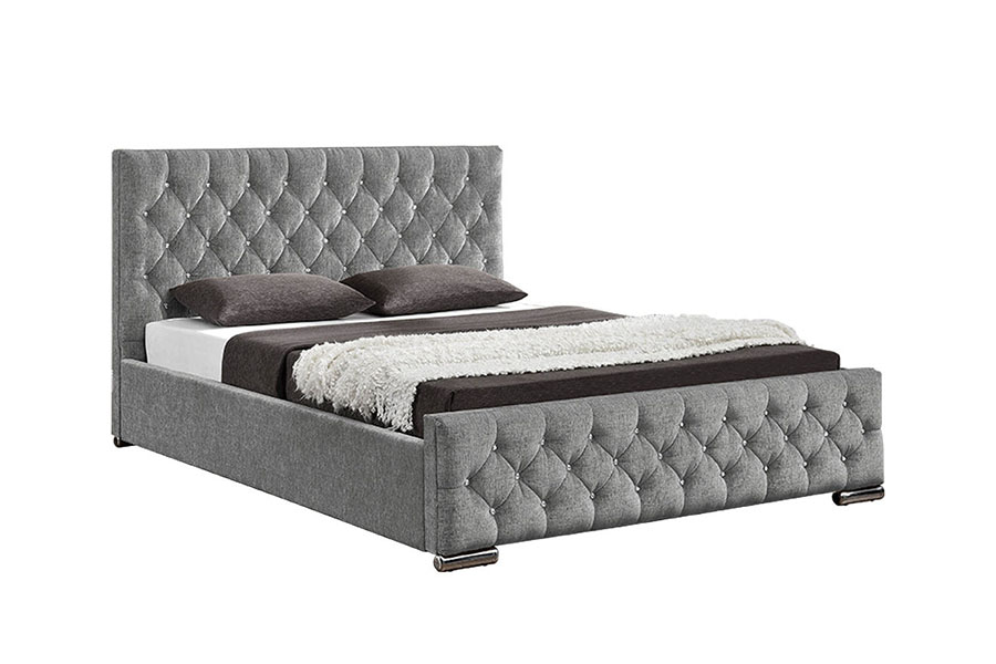 1151G Luxury Velvet Lift King úložný všívaný rám postele