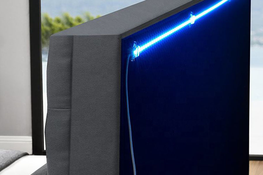 1149-1G Moderné ženilkové zamatové LED úložné lôžko s plynovým výťahom