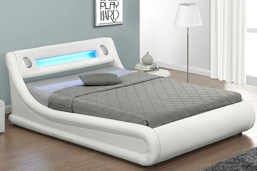 Rám postele 1138G Osman King LED PU kožou