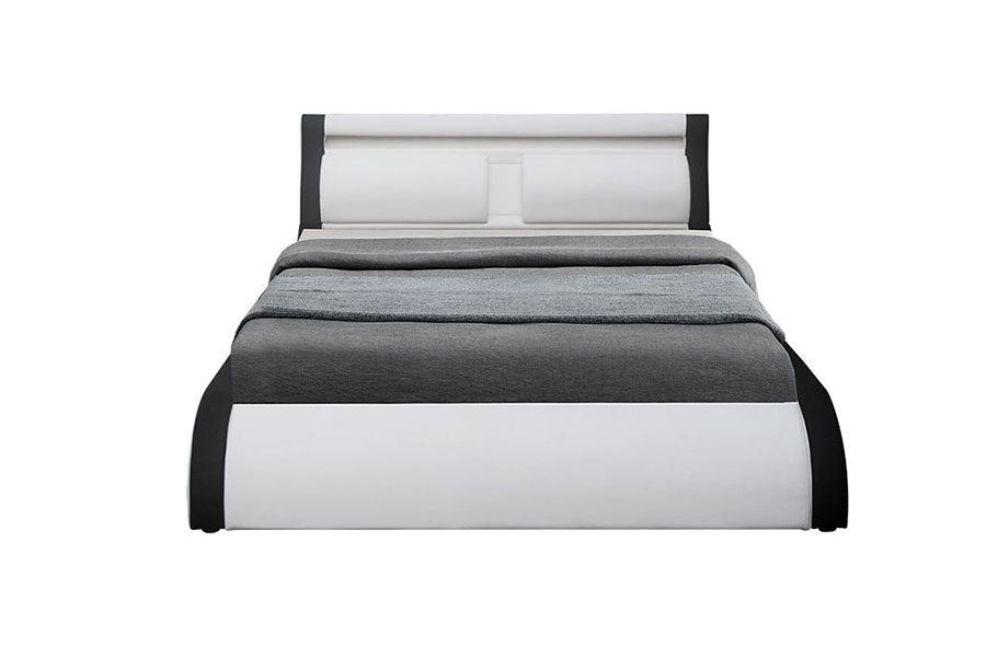 1175-1G Cushion Soft LED plynový výťah Osmanská PU kožená posteľ
