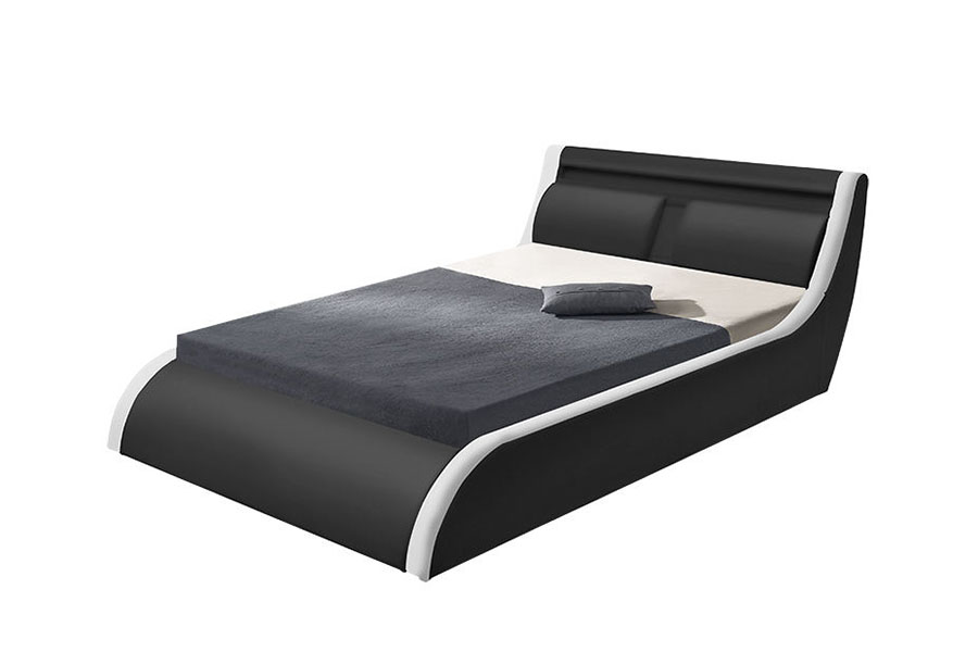 1175-1G Cushion Soft LED plynový výťah Osmanská PU kožená posteľ