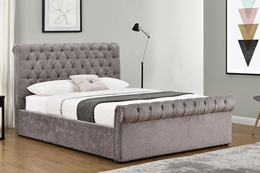 1208G Chesterfield Ženilkovo-zamatový rám na uloženie na posteľ