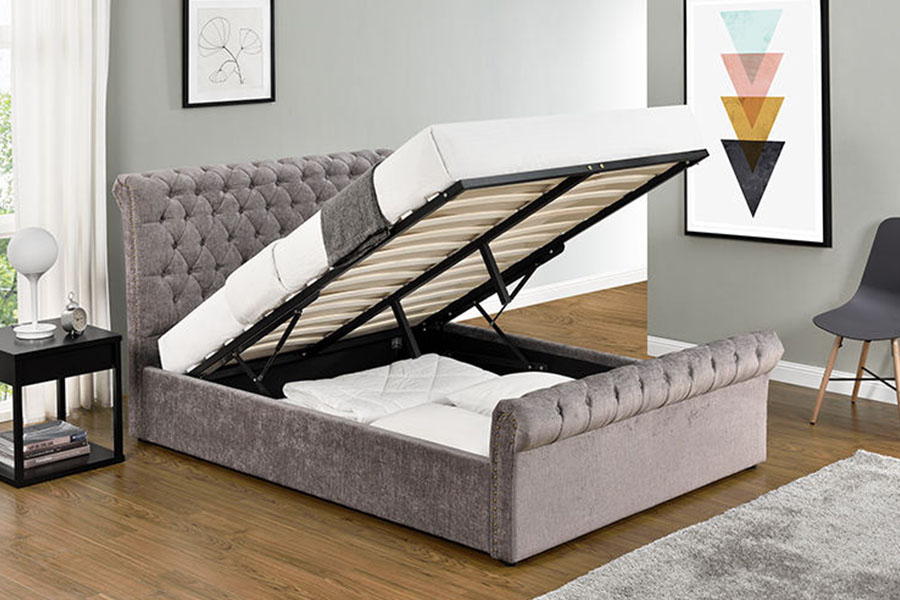 1208G Chesterfield Ženilkovo-zamatový rám na uloženie na posteľ