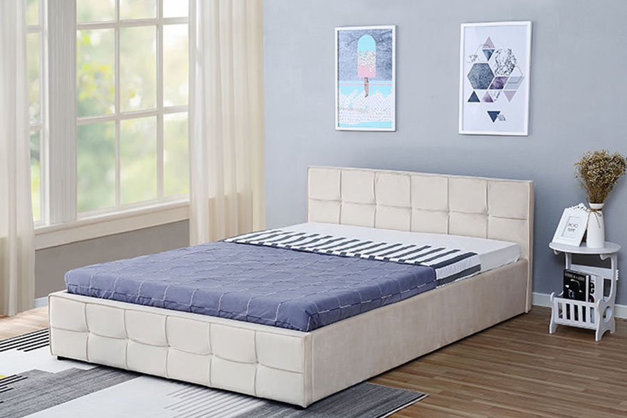 Čalúnený osmanský úložný rám postele z látky Queen z 1295G