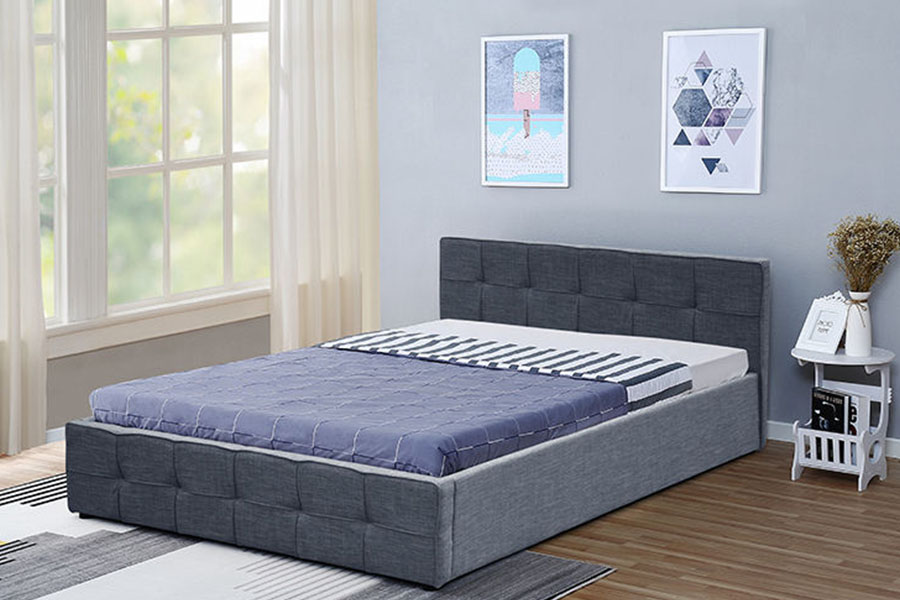 Čalúnený osmanský úložný rám postele z látky Queen z 1295G